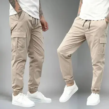 ✅ Calça Jogger Cargo Masculina Sarja Calca Streetwear Punho 3 cores