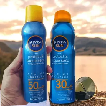NIVEA SUN Protetor Solar Spray Protect & Toque Seco FPS 50 200ml, Alta Proteção UVA/UVB, Efeito Invisível