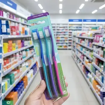 escova dental kess combo econômico 3 unidades multicor
