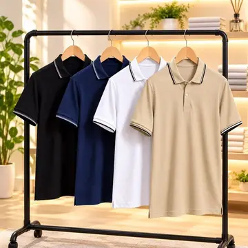 roupas camisa gola polo piquet masculina slim kit 4