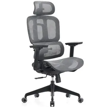 Cadeira de Escritório Dr. Office Business, Mesh, 3D, Ajustável, Suporta até 120kg, Preto e Cinza, DR-CH-BNR3DBGF