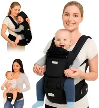 AIEBAO Mochila Bolsa Canguru Exclusive Para Bebê, Assento Ergonômico, Protetor de Sol e Chuva, 03 Modos de Uso, Apoio Lombar, Bolso Frontal 