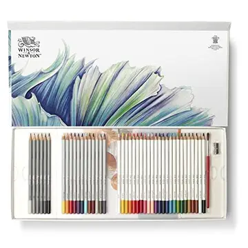 insor & Newton Conjunto de lápis misto, multicolorido, coleção box grande | 24 lápis de aquarela, 12 lápis de cor e 6 lápis de grafite; incl