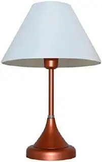Abajur médio para Sala ou Quarto base em alumínio e cúpula de tecido Cobre - Branco