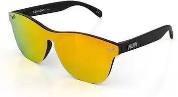 Óculos de Sol Hupi Seasons Preto - Lente Dourado Espelhado, Cor: Preto