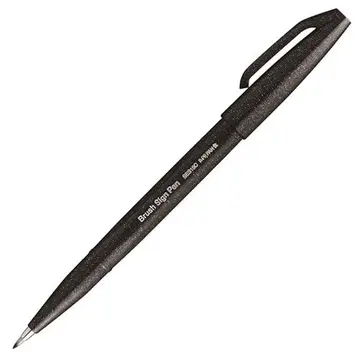 Pentel Caneta Pincel Brush Sign Pen Preta Sm/Ses15c-A