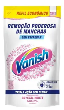 Tira Manchas Vanish Líquido Crystal White para roupas brancas Refil Econômico 500ml