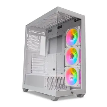 Gabinete Gamer Pichau Pouter 4B, Mid-Tower, Lateral de Vidro, Com 3 Fans, Branco, PG-PO4B-WH-3F