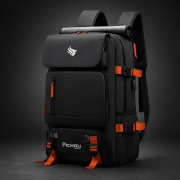 Mochila Pichau Vulcan, Preto e Vermelho