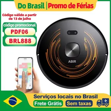 robô aspirador abir x9 mapeamento a laser 6500pa