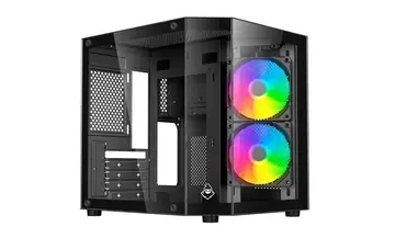 gabinete gamer mancer cv700m mini-tower lateral de vidro 2 fans