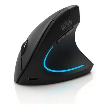 mouse mouse vertical ergonômico sem fio recarregável bluetooth e usb 2.4g