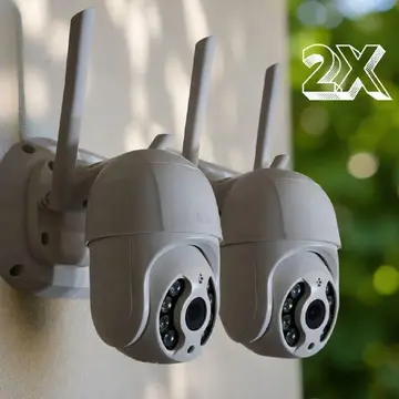câmera de segurança hw kit 2 câmeras de segurança ip interna/externa wifi icsee infravermelho à prova d'água
