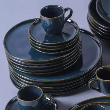 aparelho de jantar porto brasil stoneware azul linha oceano 30 peças