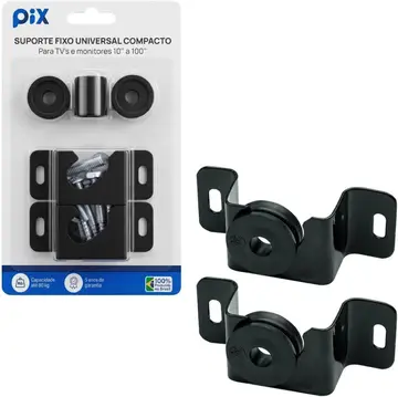 suporte de tv fixo universal 10 a 85 polegadas compacto preto