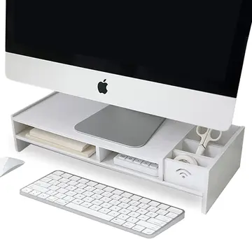 Suporte para Monitor de Computador de Mesa como Organizador de Armazenamento