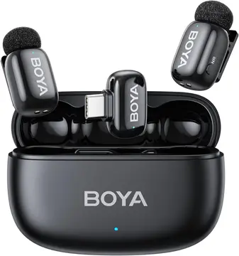 microfones boya mini-14 usb-c sem fio preto