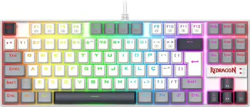 teclado redragon kumara rgb switch marrom rgb branco preto cinza