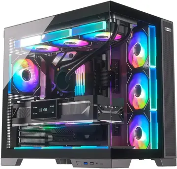 gabinete gamer kalkan asgard evo preto atx aquário sem fans