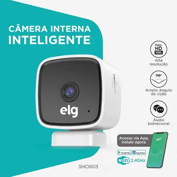câmera de segurança elg shci603 1080p full hd wifi branco