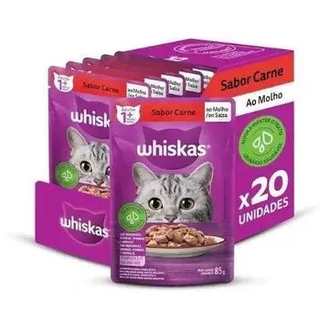 20x Whiskas Sachê 85g Carne