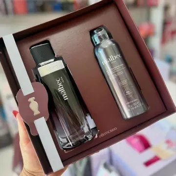 perfumaria o boticário malbec icon kit presente 2 itens
