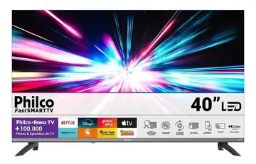 smart tv philco p40vik led roku dolby audio wi-fi hdmi hdr full hd 110/220v