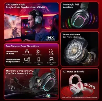 Headset Qcy Heroad Gt2 H5gma Powered By Thx Spatial Audio+ 7.1.4