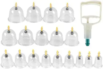 Kit de Ventosa com 18 Ventosas de Plástico e 1 Bomba de Sucção