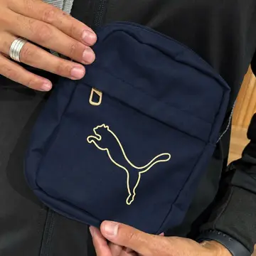 bolsa puma plus portable unissex azul escura lisa niquel