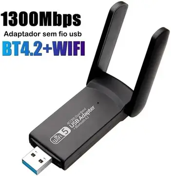 acessórios de rede ac1300 dual band 2.4ghz 5ghz 1300mbps antena dupla preto