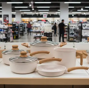 cozinha (conjunto de panelas) tuut ecoglid 5 peças cor baunilha