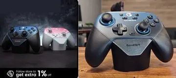 Controle Gamesir Super Nova Controle Com Dock sem fio Hall Effect, 1000mAh, Gatilho com ajuste, Girosópio, Faceplate removível