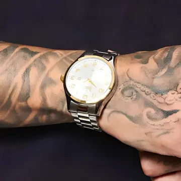 relógios dumont berlim prata e dourado