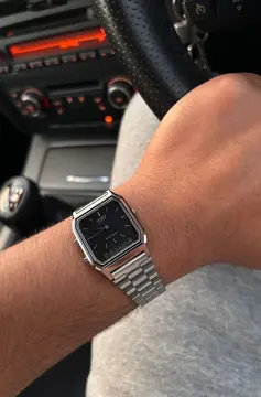relógios casio aq-230a-1dmq prata unissex vintage