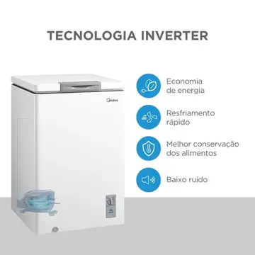 Freezer Horizontal 100L Inverter Bivolt Midea