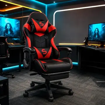 Cadeira Gamer de Escritório Ergonômica, Reclinável com Apoio para Pés