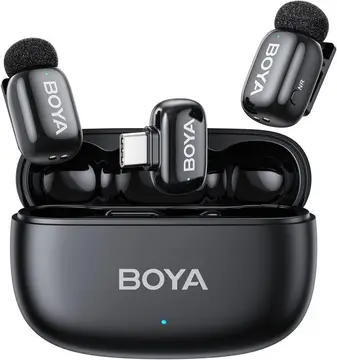 Microfone Lapela Boya Mini-14 USB-C Sem Fio Preto
