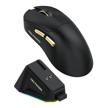 Mouse Gamer Sem Fio Fire Phoenix 24000dpi Paw3311 Bk-r3x Pro Cor Preto