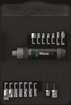 Wera 2090/17 Conjunto Parafusadeira de Impacto 90 Nm com Acessórios — Kit 17 Peças em Estojo Têxtil