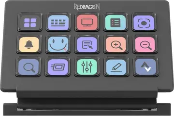 Teclado de Atalhos Redragon Stream Station Preto 15 Teclas LCD USB Tipo-C SS-550