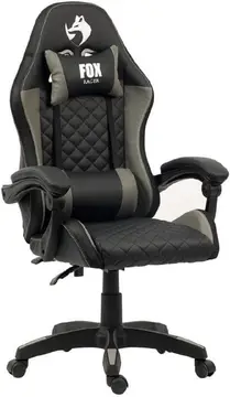 🪑 Fox Racer Vulpes Cinza WZ-318 - Cadeira Gamer Confortável