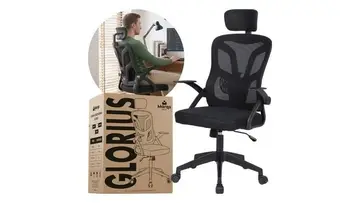 Cadeira De Escritorio Ergonomica Nr17 Glorious Marqs Home Giratoria Resistente Reforçada 180kg Confortavel Reuniao Mesh Preta