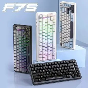 Teclado Mecânico Gamer Sem Fio Freewolf F75 Rgb