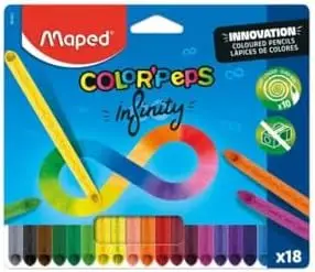 Lápis de Cor ColorPeps Infinity, 18 Cores, Maped