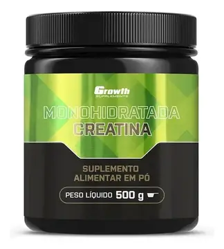 suplemento growth supplements creatina monohidratada 500g sem sabor em pó
