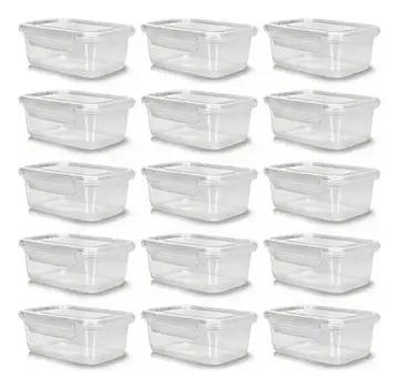 Kit 10 Potes 750ml Herméticos Travas Marmita Reutilizável