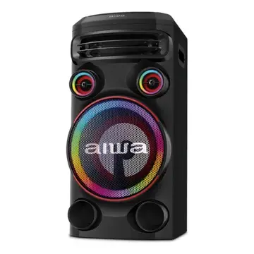 torre de som aiwa t1w-02 1600w 1woofer10 bluetooth rgb usb fm dj