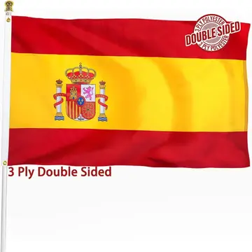 bandeira espanha bandeira nacional 0,9 x 1,5 m dupla face 3 camadas poliéster ilhós de latão