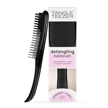 Tangle Teezer - Escova de cabelo desembaraçadora The Wet Detangler Black todos os tipos de cabelo, Cor: Preta